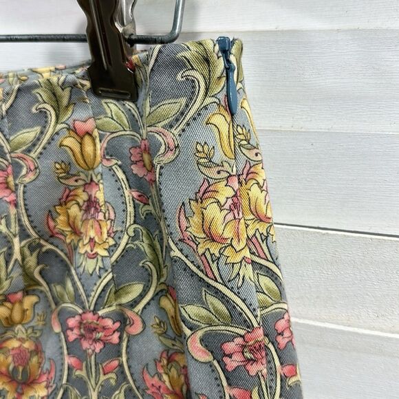 Talbots Ankle Pants Size 12P Side Zip Scroll Print Vintage 80s - Picture 5 of 11